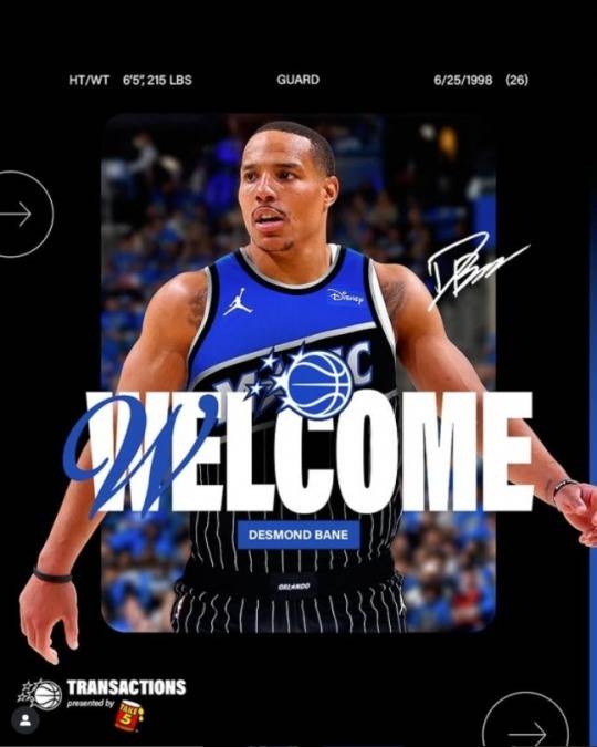 NBA 올랜도, 데스먼드 베인 영입 / 올랜도 SNS 캡처 연합뉴스