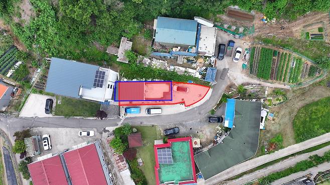 용인시 처인구 마평동 단독주택 일대의 항공샷. [이건욱 PD]