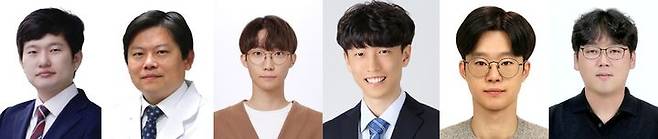 [대구=뉴시스](좌측부터) DGIST 양지웅 교수, 인수일 교수, 김기욱·김화평 석박사통합과정생, 이효철 석사, 포항가속기연구소 안형주 박사.(사진=DGIST 제공) photo@newsis.com *재판매 및 DB 금지