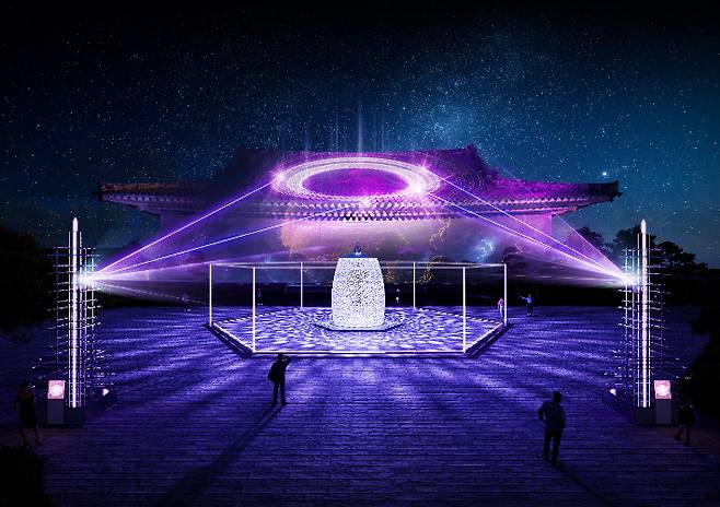 육부촌 미디어 파사드 연출과 빛 광장. 경북문화관광공사 제공