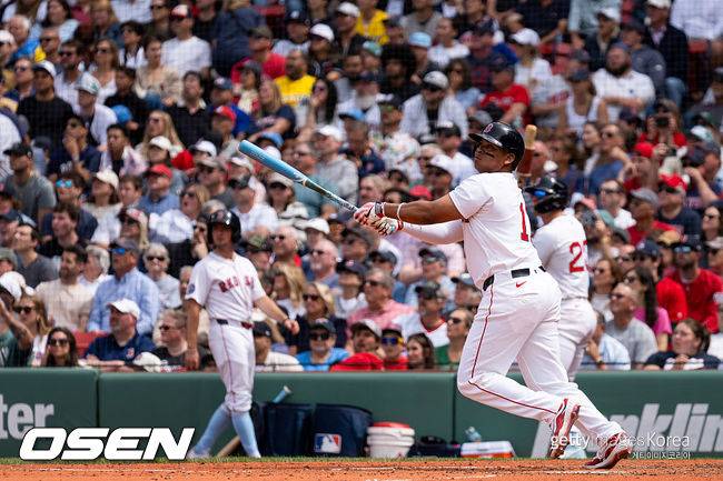 [사진] 보스턴에서 샌프란시스코 트레이드된 라파엘 데버스. ⓒGettyimages(무단전재 및 재배포 금지)