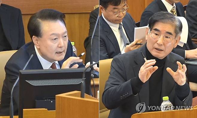 윤 대통령, 김용현 전 국방장관에게 직접 증인신문 [헌법재판소 제공. 재판매 및 DB 금지]