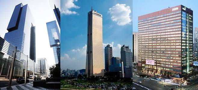 (왼쪽부터)삼성생명, 한화생명, 교보생명 사옥 전경./각 사 제공