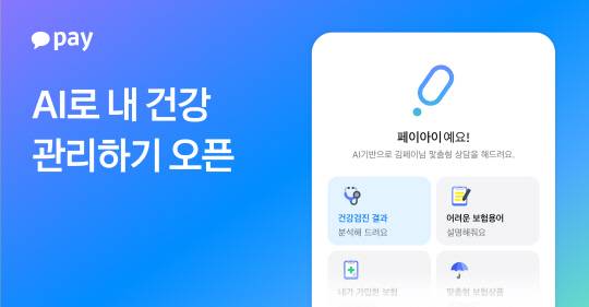 카카오페이 'AI로 내 건강 관리하기' 서비스 화면 예시. [카카오페이 제공]