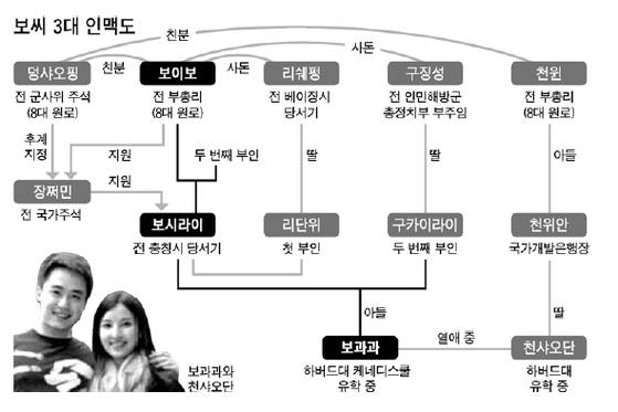보씨 3대 인맥도(2012년 제작). 중앙일보