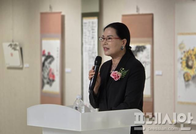 ▲김수애 회장이 인사말을 하고 있다.ⓒ프레시안