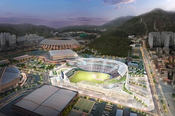 사직구장 재건축 조감도. 2031년 3월 개장이 목표다. 부산시 제공