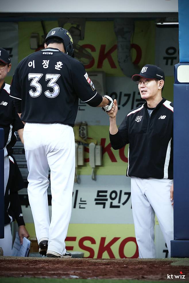 ▲ 이정훈 이강철 감독 ⓒKT 위즈