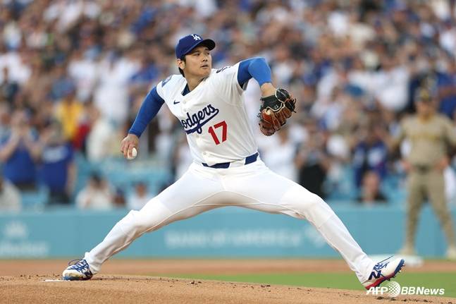 17일 선발 등판한 오타니. /AFPBBNews=뉴스1