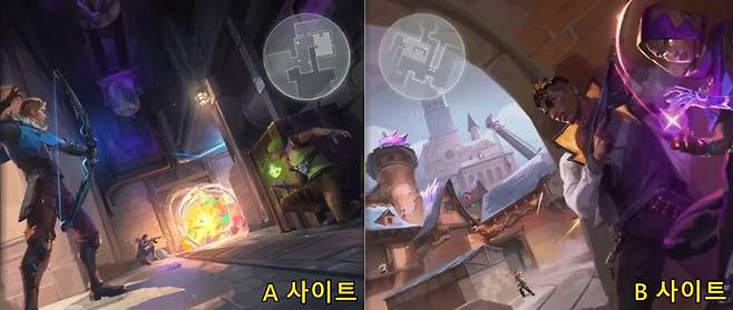 - 티저에서 A사이트와 B 사이트의 미니맵이 공개됐다&nbsp;