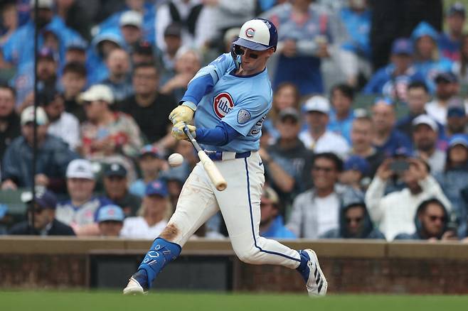 피트 크로우-암스트롱이 올시즌 NL MVP 후부로 강력하게 떠오르고 있다. AFP연합뉴스