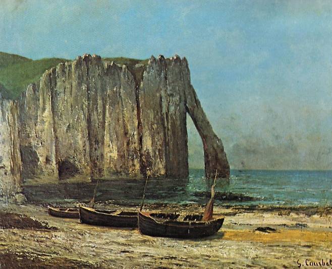 구스타브 쿠르베 ‘에트르타 백악 절벽’.  Gustave Courbet, The Etretat cliffs, oil on canvas, 1869, 63 x 76 cmJohannesburg Art Gallery, Johannesburg