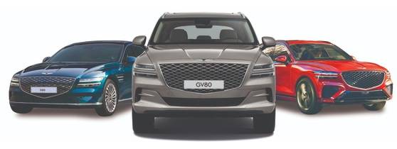From left, Genesis G80, GV80, GV70 [HYUNDAI MOTOR]