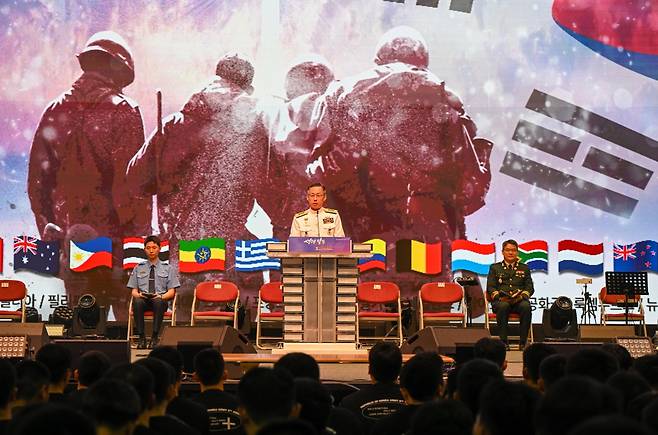 강정호(해군 중장) KMCF 부회장이 환영사를 전하고 있는 모습. 파주=신석현 포토그래퍼