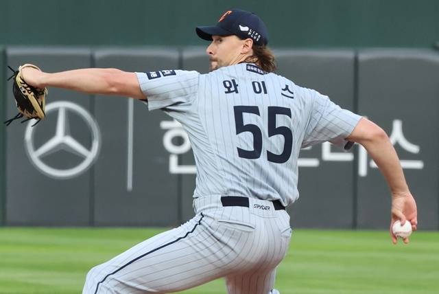 17일 부산 롯데전에서 쾌투한 와이스. 사진=연합뉴스