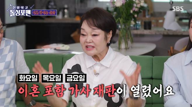 과거 가정 재판을 방청했던 이혜정. /사진=SBS '신발 벗고 돌싱포맨' 캡처