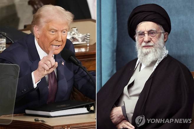 트럼프 미국 대통령과 하메네이 이란 최고지도자  [AP 연합뉴스 자료사진. 재판매 및 DB 금지]