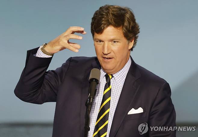 親트럼프 보수 언론인 터커 칼슨 [UPI 연합뉴스 자료사진. 재판매 및 DB 금지]