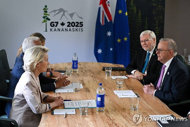 EU-호주 정상회담 [EPA 연합뉴스. 재판매 및 DB 금지]