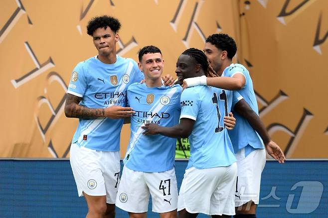 FIFA 클럽 월드컵 첫 경기에서 승리한 맨체스터 시티.  ⓒ AFP=뉴스1