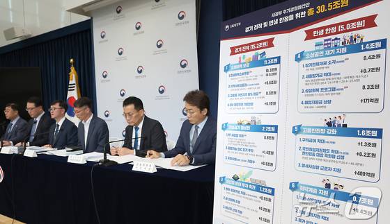 임기근 기획재정부 2차관이 지난 18일 세종시 정부세종청사 중앙동 브리핑실에서 새정부 추가경정예산안 주요 내용을 발표하고 있다. 2025.6.19/뉴스1 ⓒ News1 김기남 기자