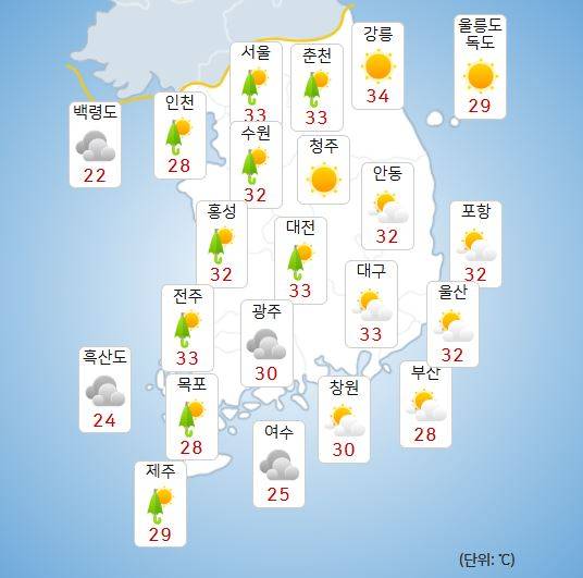 ⓒ기상청: 오늘(19일) 날씨