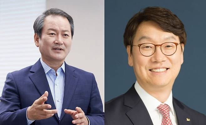 왼쪽부터 성대규 동양생명 대표 내정자와 곽희필 ABL생명 대표 내정자. /신한라이프 제공