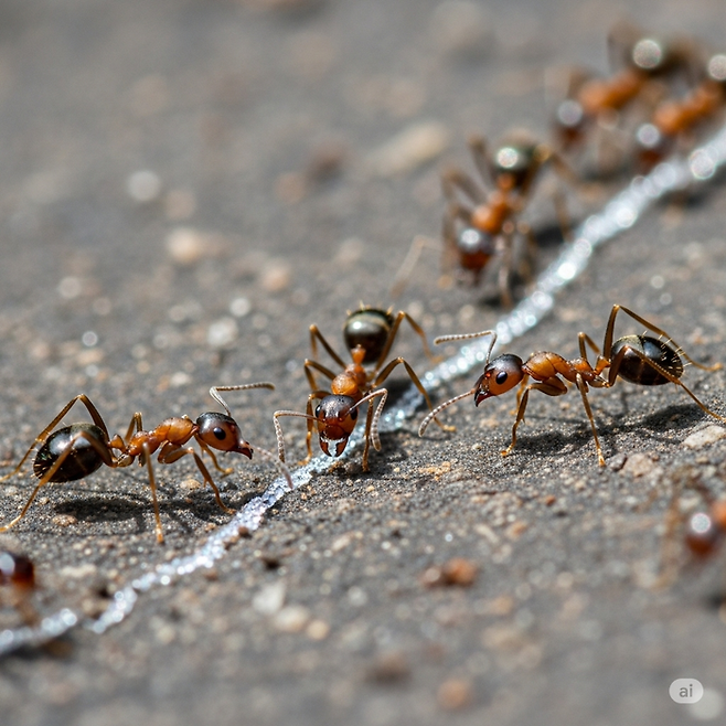 톡톡 과학 - 개미는 어떻게 길을 찾을까 (AI로 이미지 생성)