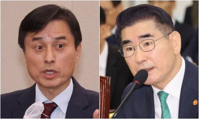 조은석 내란 특검(왼쪽)과 김용현 전 국방부 장관. 연합뉴스, 김경호 선임기자 jijae@hani.co.kr