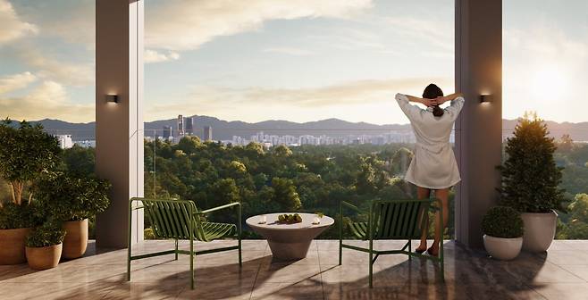더파크사이드 스위트 발코니 투시도. 사진=더파크사이드 서울