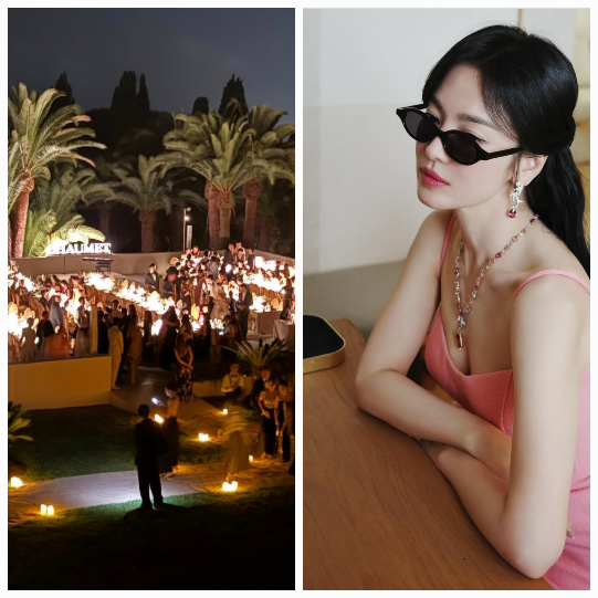 핑크빛 드레스 하나로 니스를 멈춰 세운 그녀, 송혜교였다. 사진=송혜교 SNS