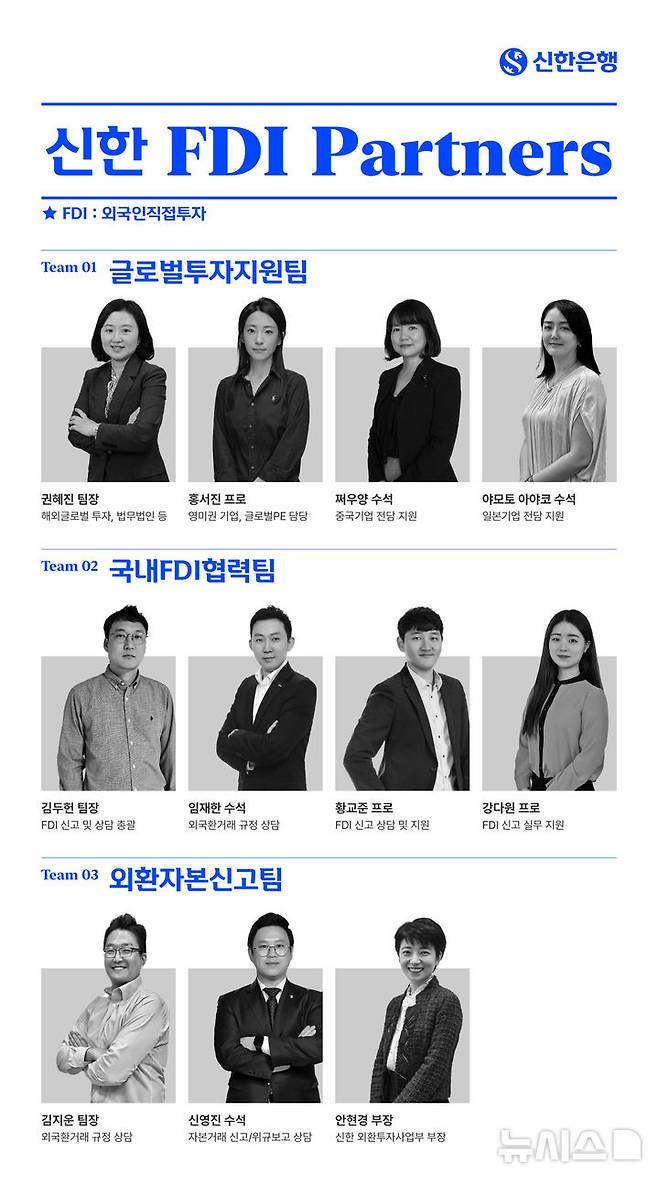 [서울=뉴시스]신한은행은 한국 시장 진출을 고려하는 외국인 투자자를 체계적으로 지원하기 위해 종합상담 기능을 갖춘 '신한 FDI(외국인 직접투자) 파트너스'를 출범했다고 19일 밝혔다. (사진=신한은행 제공). 2025.06.19. photo@newsis.com