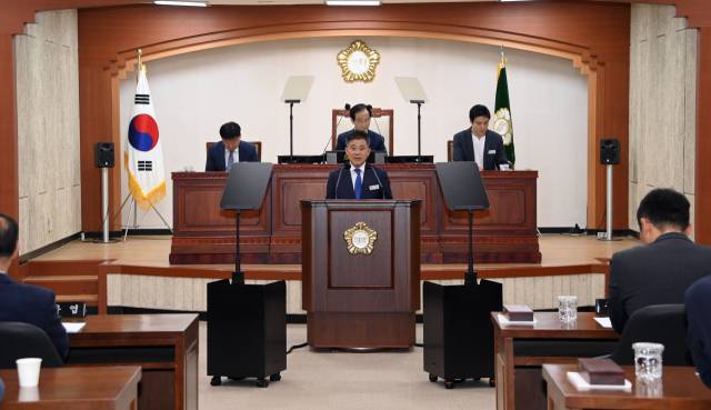 ▲정성주 김제시장 김제시의회 시정질의 답변ⓒ김제