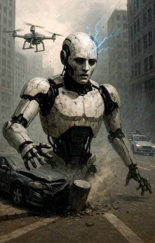 자율주행차, 드론, 로봇 등에 탑재된 피지컬 AI(인공지능)가 오류를 일으키면 큰 인명·재산 피해가 발생할 수 있다. 사진은 챗GPT 4o로 제작한 이미지. 김지현 제공