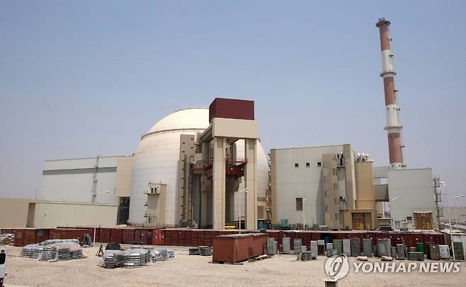 이란 부셰르 원전 전경 [EPA 연합뉴스 자료사진 재판매 및 DB 금지]