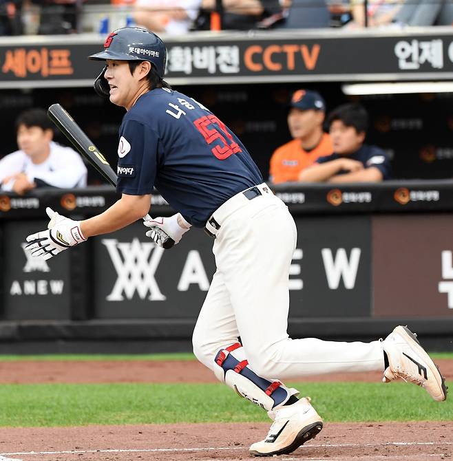 24일 대전 한화생명볼파크에서 열린 한화 이글스와 롯데 자이언츠의 경기. 롯데 나승엽이 타격을 하고 있다. 대전=박재만 기자 pjm@sportschosun.com/2025.05.24/