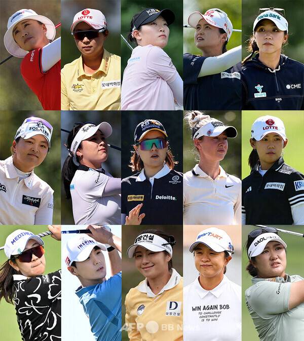 2025년 미국여자프로골프(LPGA) 투어 메이저 골프대회 KPMG 위민스 PGA챔피언십에 출전하는 양희영, 김효주, 방신실, 최혜진, 리디아 고, 고진영, 윤이나, 전인지, 넬리 코다, 황유민, 김아림, 박성현, 이정은6, 김세영, 유해란 프로. 사진제공=ⓒAFPBBNews = News1