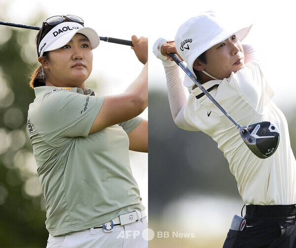 2025년 미국여자프로골프(LPGA) 투어 메이저 골프대회 KPMG 위민스 PGA챔피언십에 출전한 유해란, 이소미 프로가 1라운드에서 경기하는 모습이다. 사진제공=ⓒAFPBBNews = News1