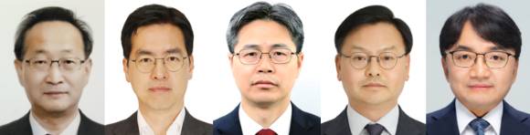 이재명 대통령은 20일 통일부·행정안전부·농림축산식품부 등 부처의 차관급 인사를 단행했다. (왼쪽부터) 김남중 통일부 차관, 김민재 행안부 차관, 강형석 농식품부 차관, 김성범 해양수산부 차관, 김관용 행안부 재난안전본부장. [사진=대통령실]