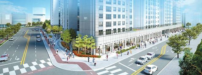 ‘고색 금호리첸시아 상가’(투시도) 바로 앞에 약 706개동 규모의 수원덕산병원이 개원을 앞두고 있어 이 상가는 안정적인 수익을 기대할 수 있다.