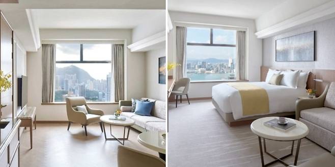 호프웰 호텔 프리미엄 파노라믹 스위트(왼쪽)와  프리미엄 하버뷰 킹룸(오른쪽) / 사진=호프웰 호텔 홈페이지