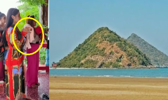 여성의 가슴 모양을 하고 있는 섬에 사랑의 행운을 빌기 위해 여성이 몰려들고 있어 화제다. [사진출처 = SCMP]