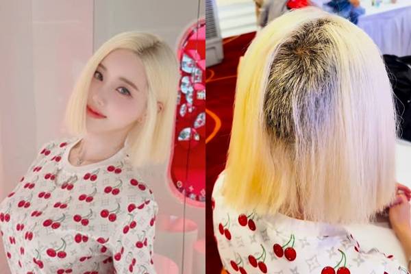 DJ소다가 탈색 시술 후 심각한 모발 손상을 입었다며 충격적인 모발 사진을 공개했다. /사진=DJ소다 인스타그램