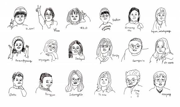 바캉스 프로젝트 작가들의 얼굴 그림 한성민 작가 제공