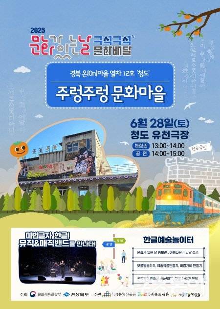 청도군에서 펼쳐지는 ‘주렁주렁 문화마을’ 공연 포스터. 사진제공 ㅣ 청도군