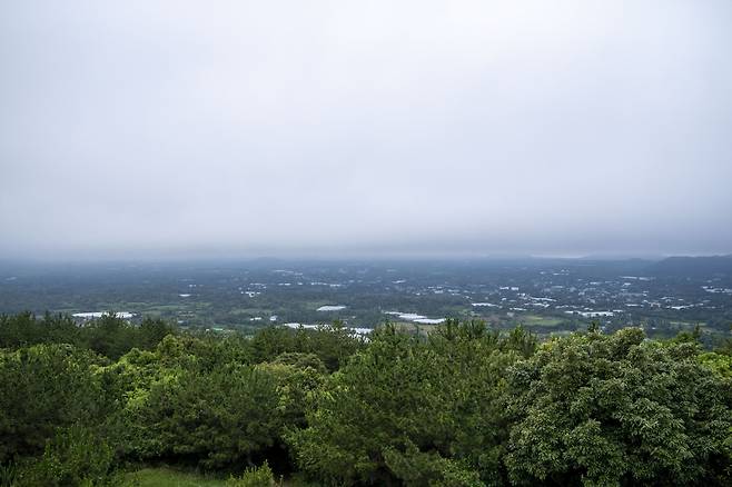 대수산봉에서 바라본 제2공항 예정 부지.