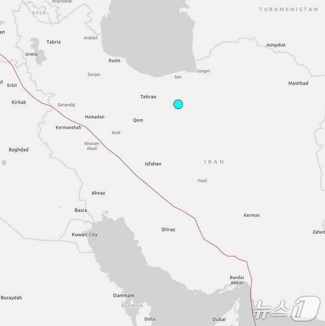 이란 북부에서 20일(현지시간) 규모 5.1의 지진이 발생했다. (출처=미국 지질조사국 홈페이지) 2025.6.20./뉴스1