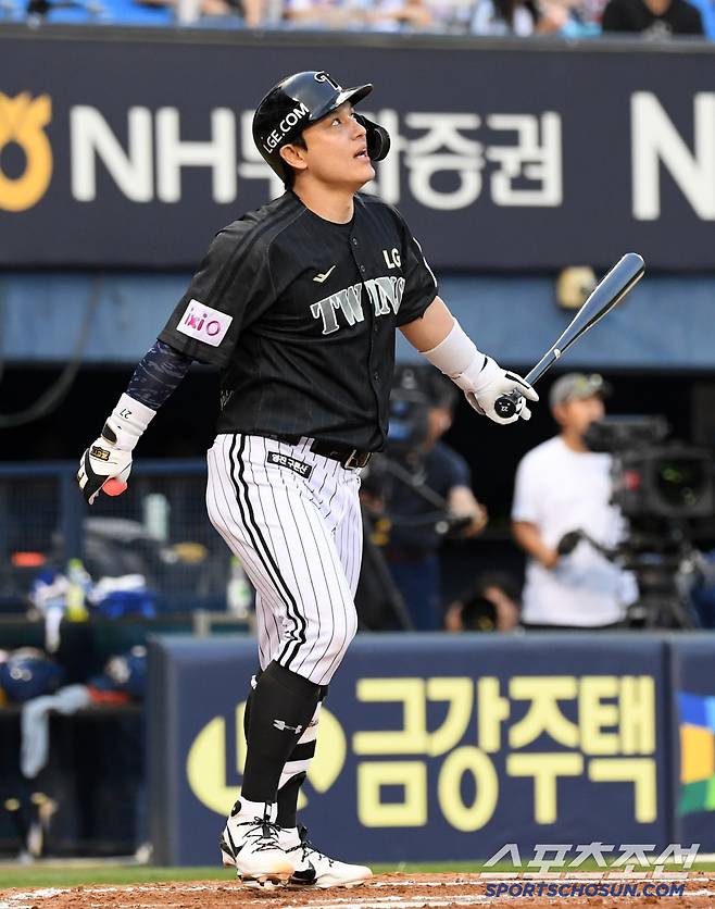 18일 잠실구장에서 열린 LG 트윈스와 NC 다이노스의 경기. LG 박동원이 타격을 하고 있다. 잠실=박재만 기자 pjm@sportschosun.com/2025.06.18/