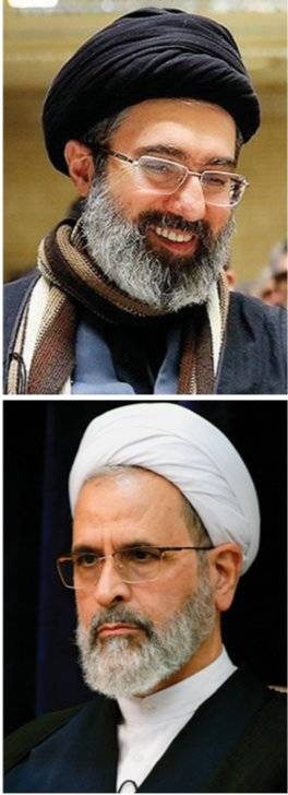 하메네이 최고지도자의 후계자로 거론되는 차남 모즈타바(위)와 알리레자 아라피 헌법수호위원회 위원 겸 국가지도자운영회의 위원. GETTYIMAGES · 위키피디아
