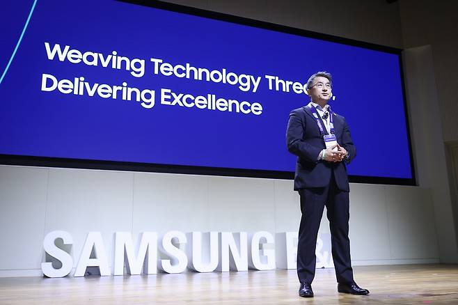 남궁홍 삼성E&A 대표이사 사장이 삼성E&A 테크 포럼에서 개회사를 하고 있다./삼성E&A 제공